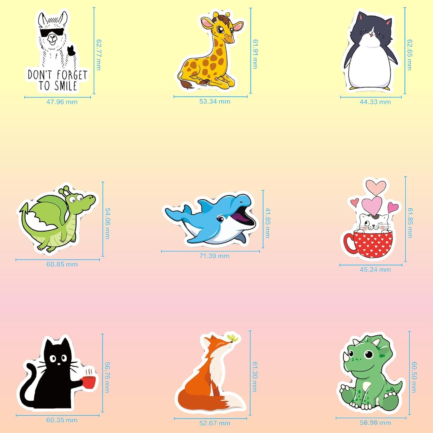 100 PCS Water Bottle Stickers for Kids Waterproof Cute Stickers for Water Bottle
