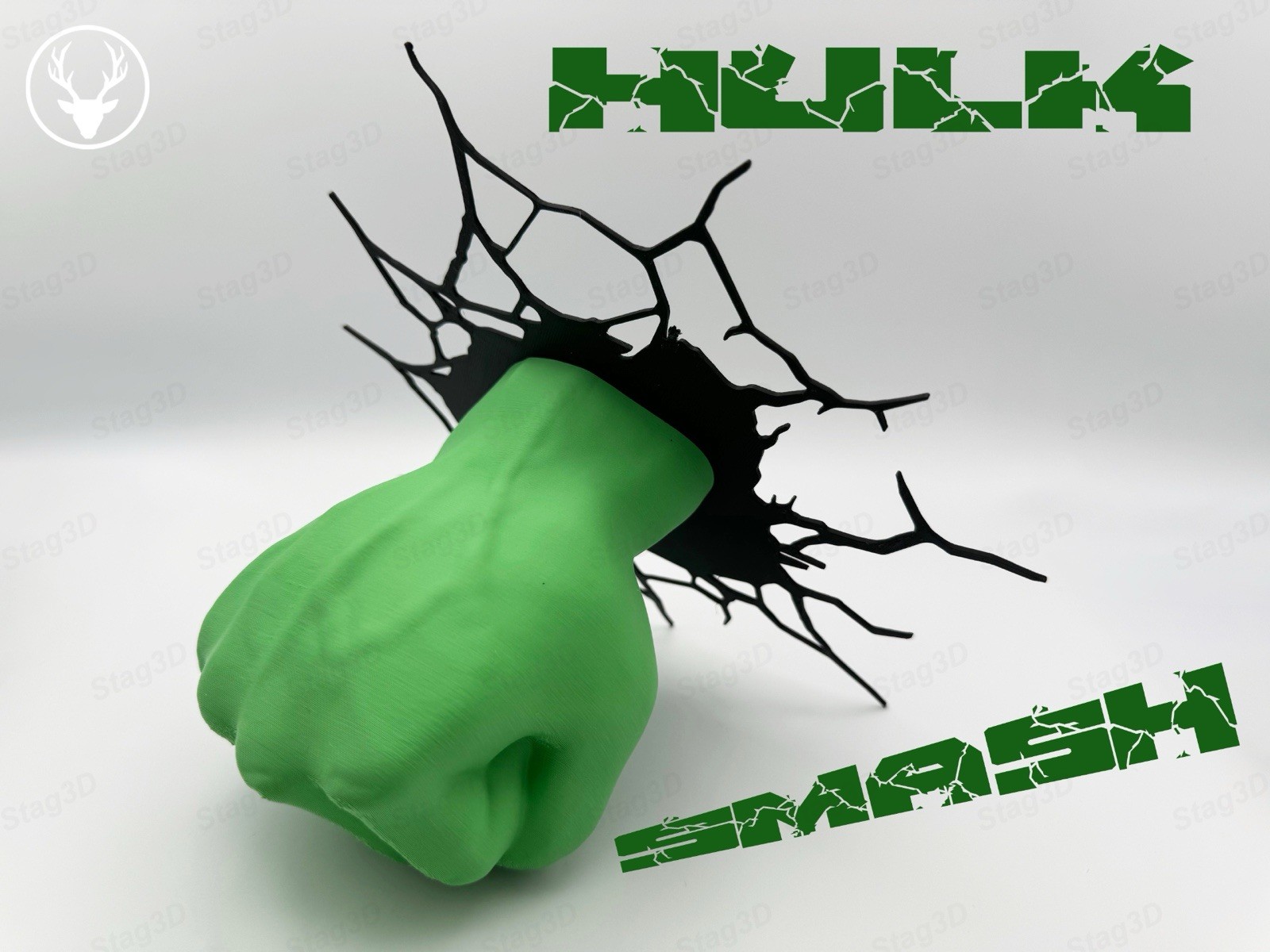 Marvel Hulk Smash Superheroes Green Black 3D Fist Wall Decal