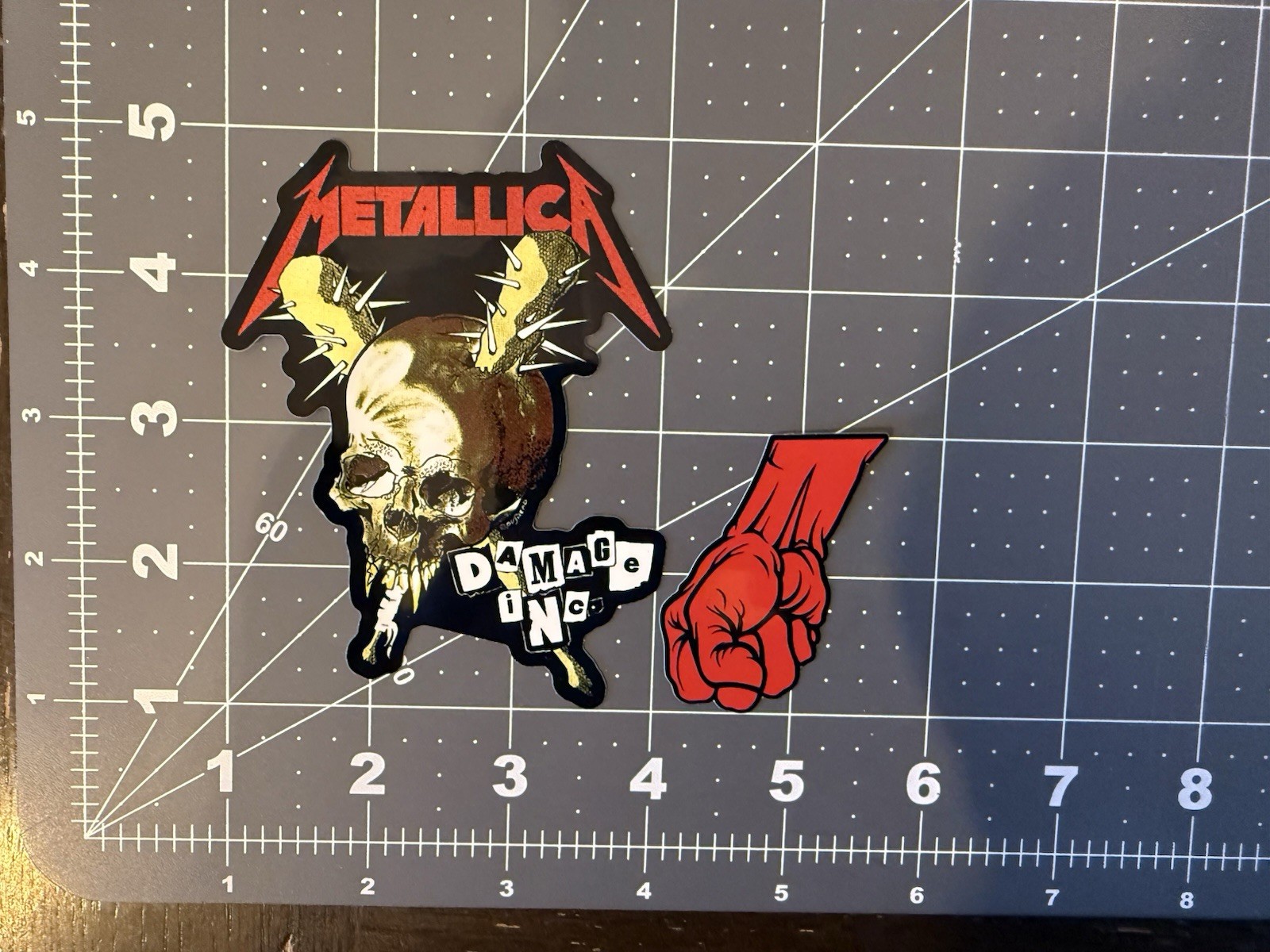 Metallica Sticker 2 Sticker Lot Damage Inc Skull 4” Vinyl Stickers