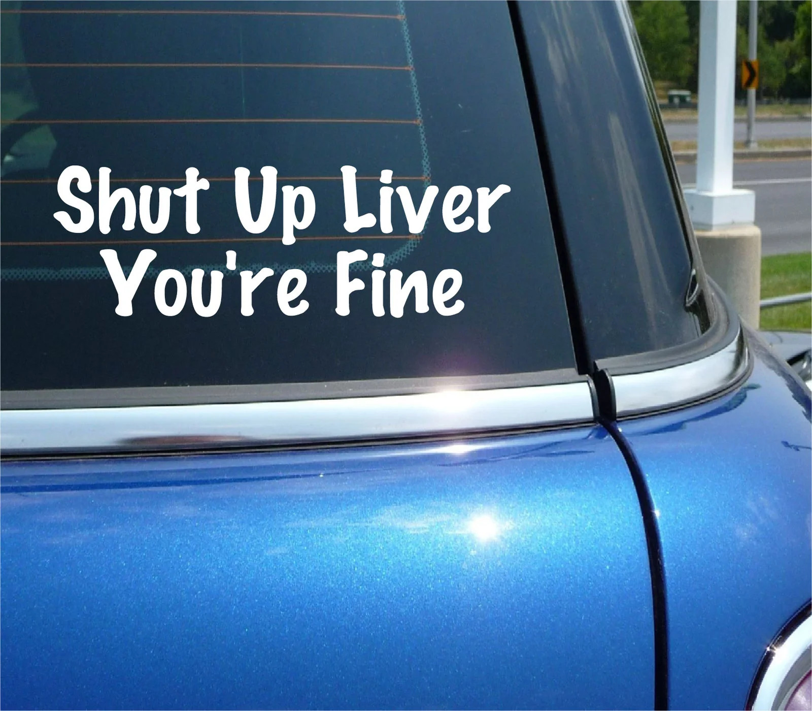 SHUT UP LIVER YOURE FINE DECAL STICKER FUNNY ALCOHOL DRINKING CAR TRUCK WINDOW