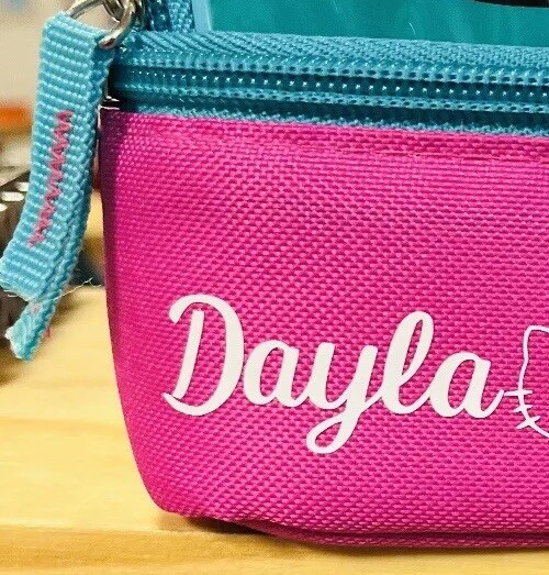 Custom “Iron on” Name sticker Decal Lunch Bag, 5×1.5” kids school daycare label