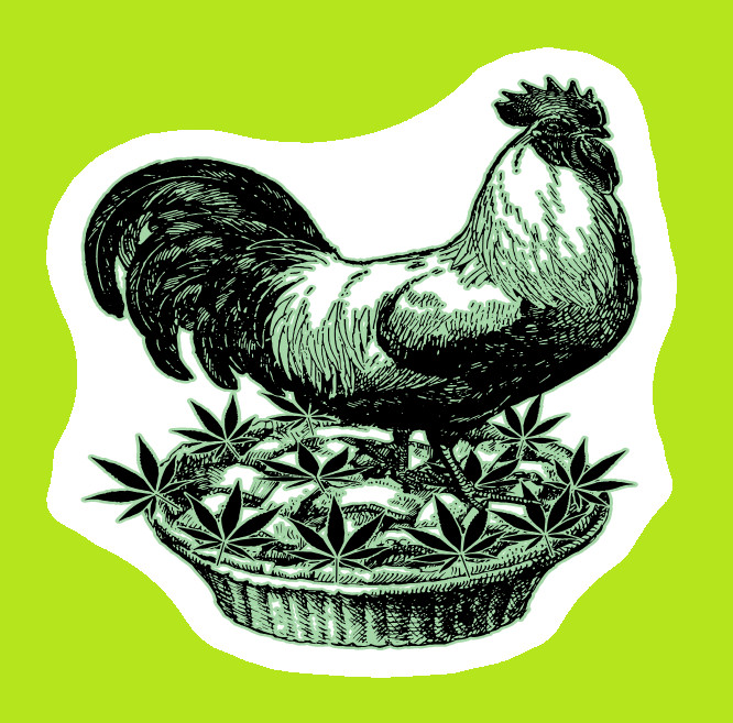 Weatherproof Chicken Pot Pie Weed Stickers Vinyl Decal Added Layer UV Safe Humor