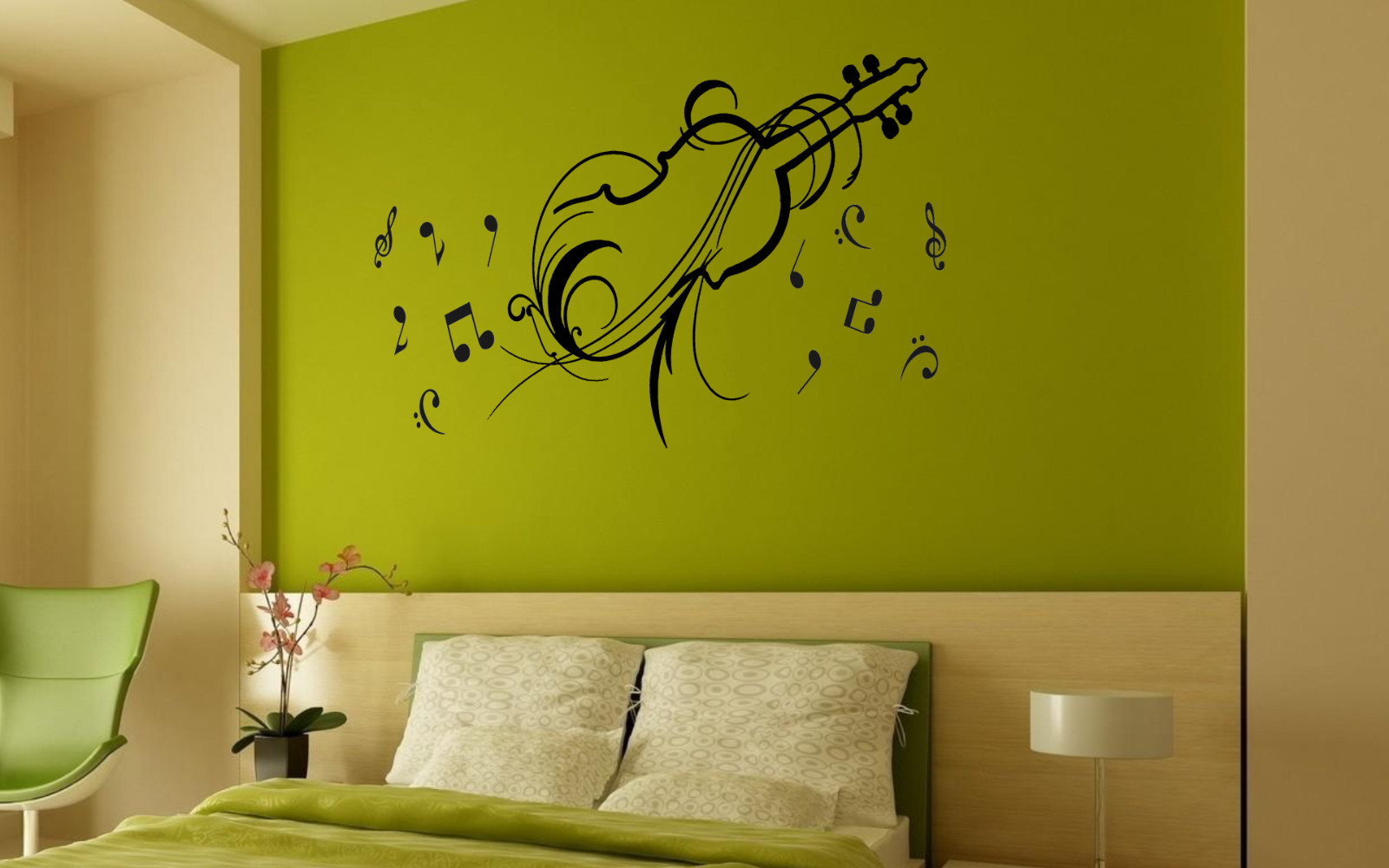 Beautiful Broken Melody Silhouette bedroom livingRoom decal sticker 24" Black