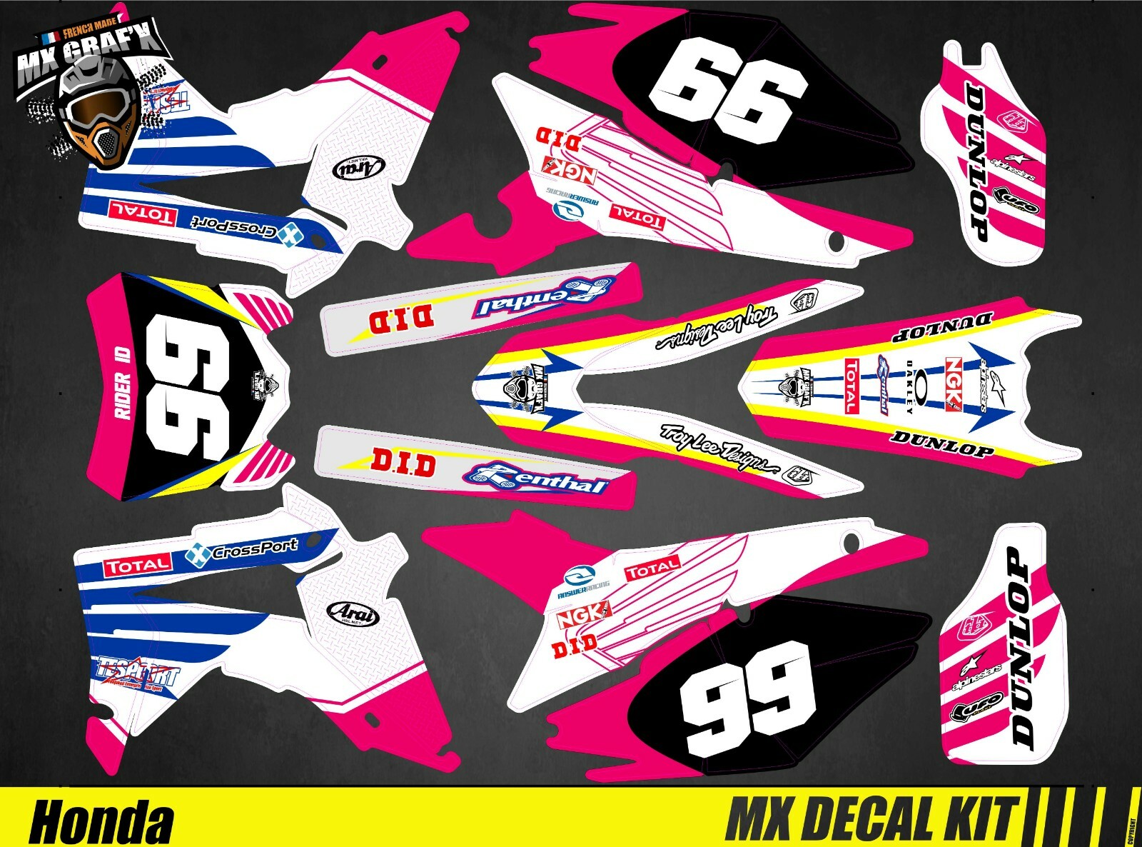 MX Decal Kit For Honda CRF – Tesport
