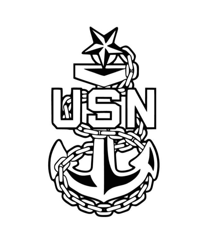 US Navy Senior Chief Petty Officer, Perma-Decal, UV, 3" Tall, $1 Shipping