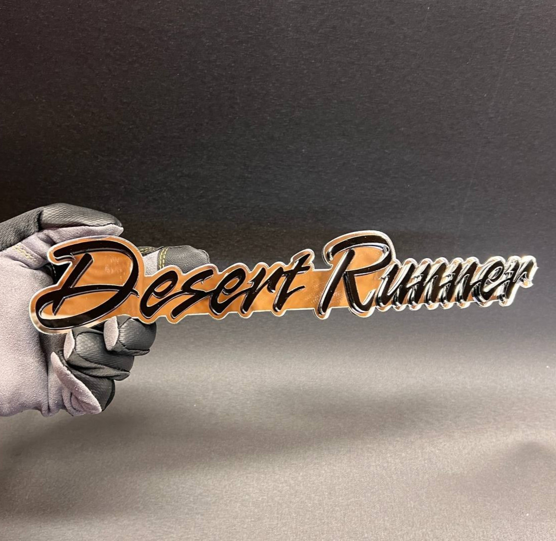 1PC Desert Runner Custom 3D Text Car Badge Fender Emblem Tailgate Toolbox Decal
