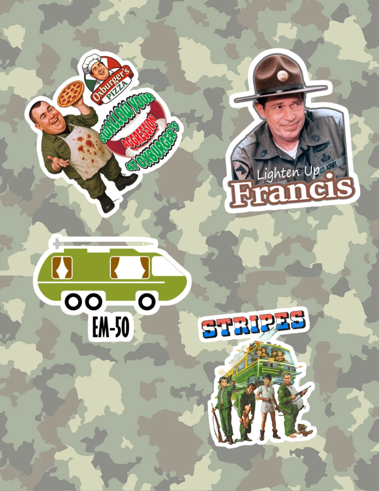 Stripes 80s Movie Sticker Pack