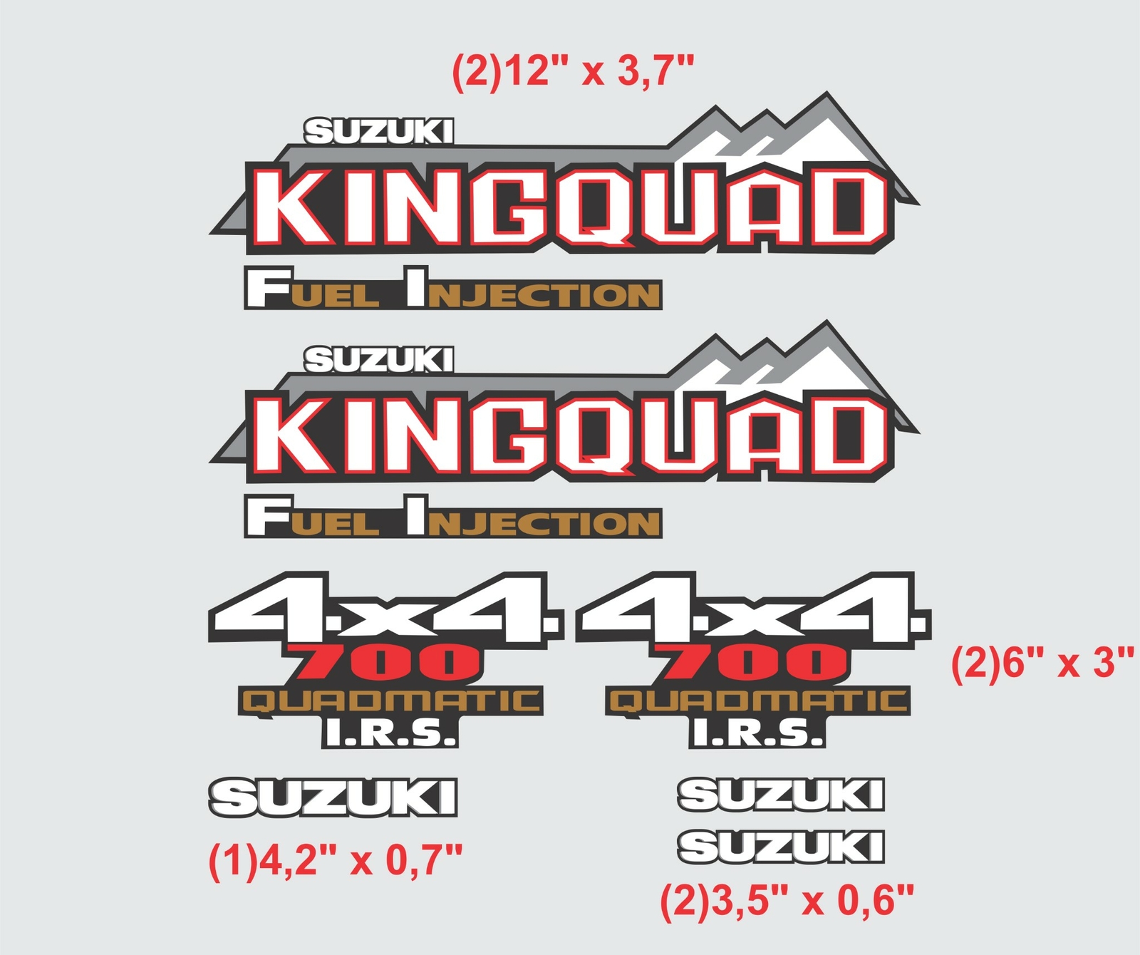 Decal emblem graphic sticker kit upgrade axi ax 4 Suzuki KingQuad 700 750 450