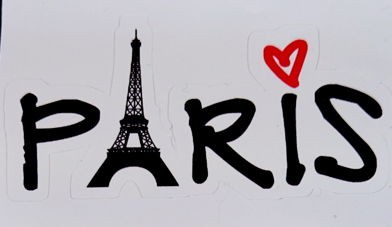 PARIS STICKER✨❤️✨❤️✨❤️✨4” X 2 1/2”✨GLOSSY & THICK✨LOVE✨BEAUTIFUL✨AWESOME✨💫