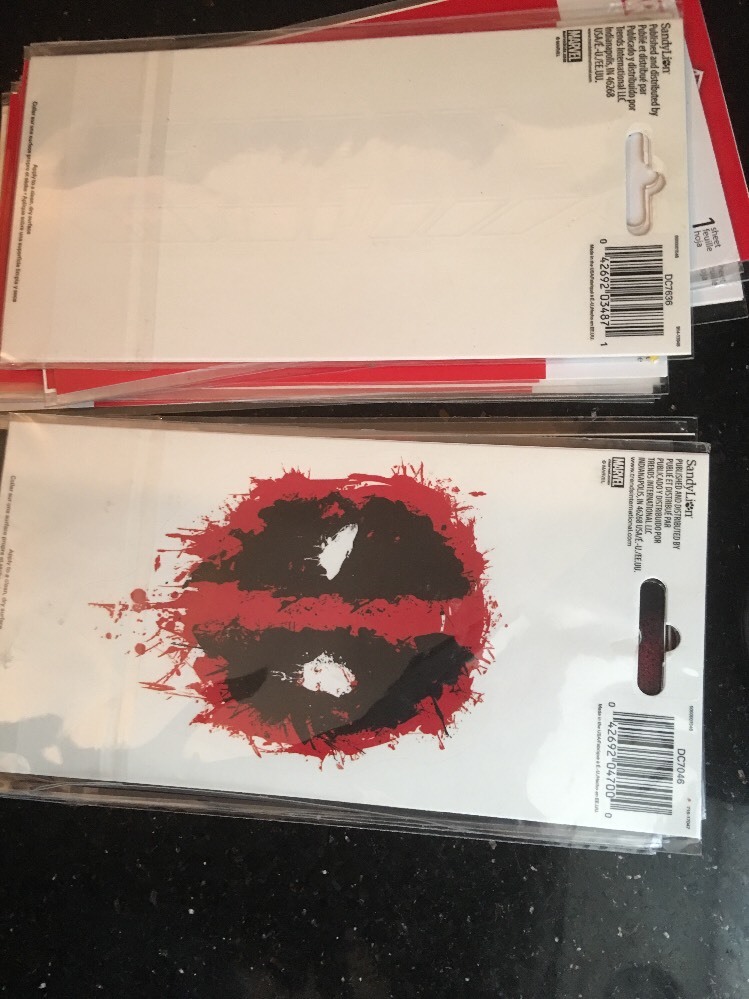 Marvel Comics Deadpool Vinyl Sticker Decal Tall OFFICIAL Lot 2 Autocollant