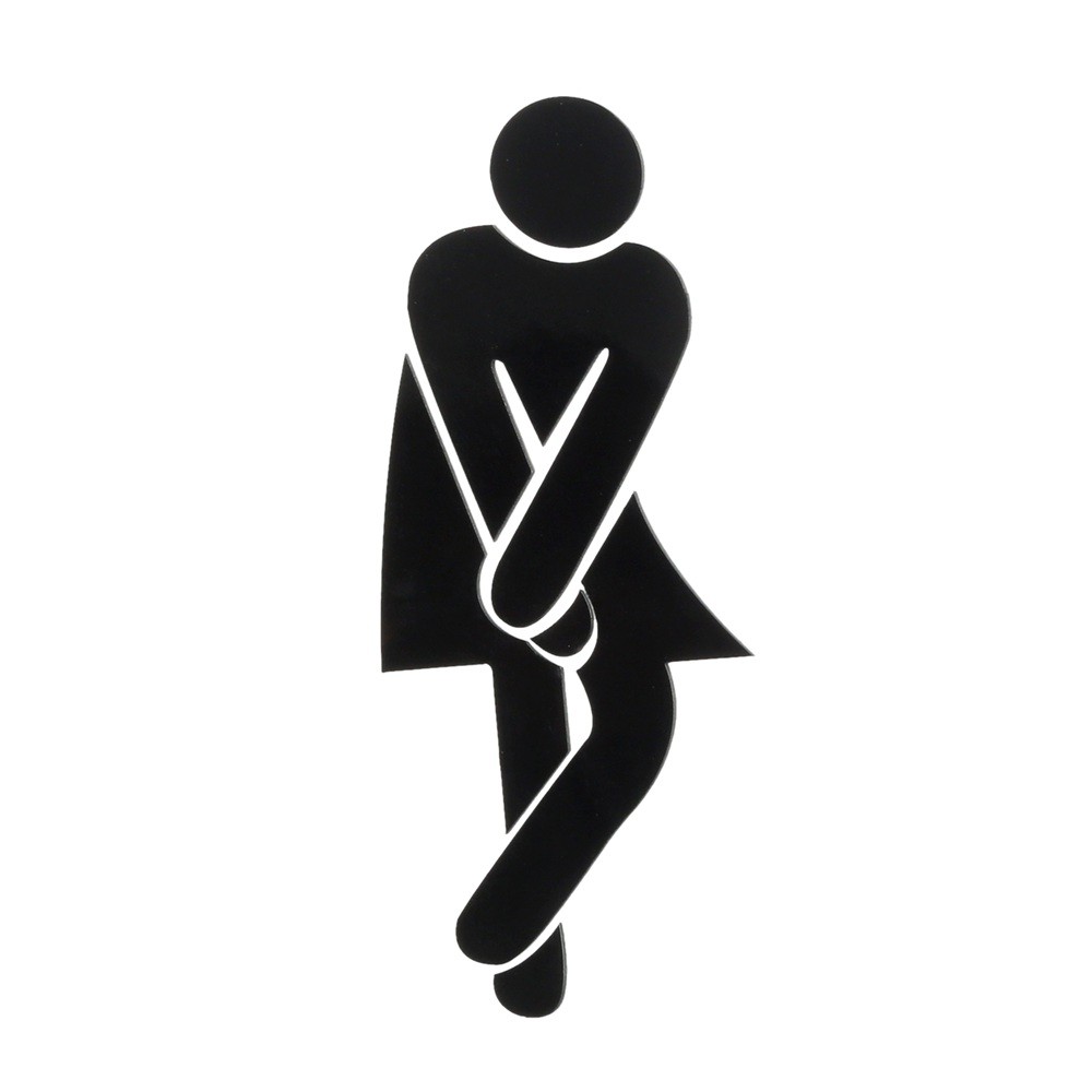 Toilet WC Man Women Decal 3D Mirror Washingroom Entrance Sign Art Sticker Decor