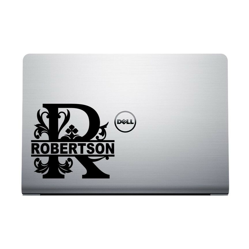 MONGRAM INITIAL Vinyl Decal Sticker Wall Picture Mirror Laptop Yeti Cooler