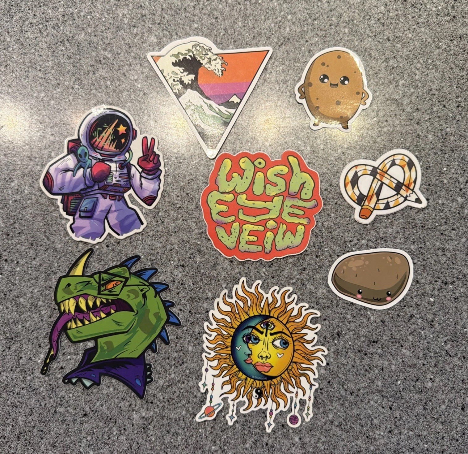 Wave Sticker Triangle Sunset Ocean Beach Plus 7 Lot Of 8 Total New