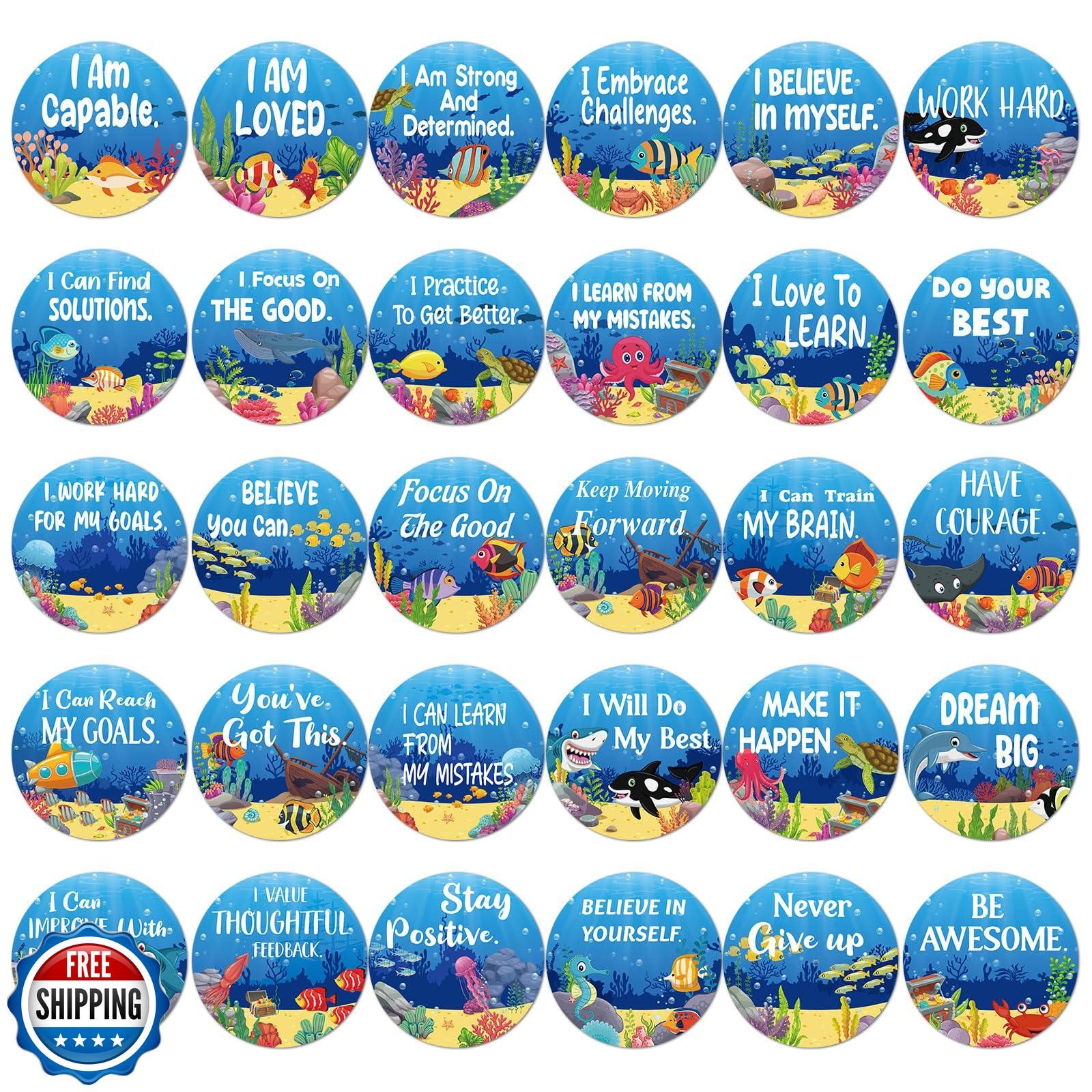 Outus 30 Pcs 6" Classroom Floor Stickers Line up Spots Large Inspirational F
