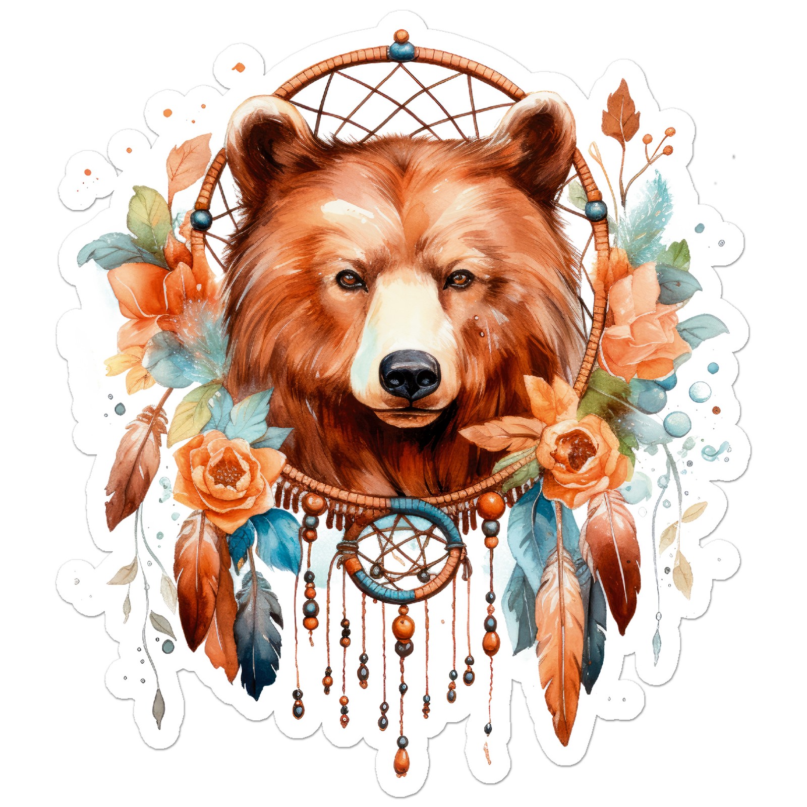 Bear Dream Catcher – Vinyl Decal Sticker – Car Window Laptop – ebn9436