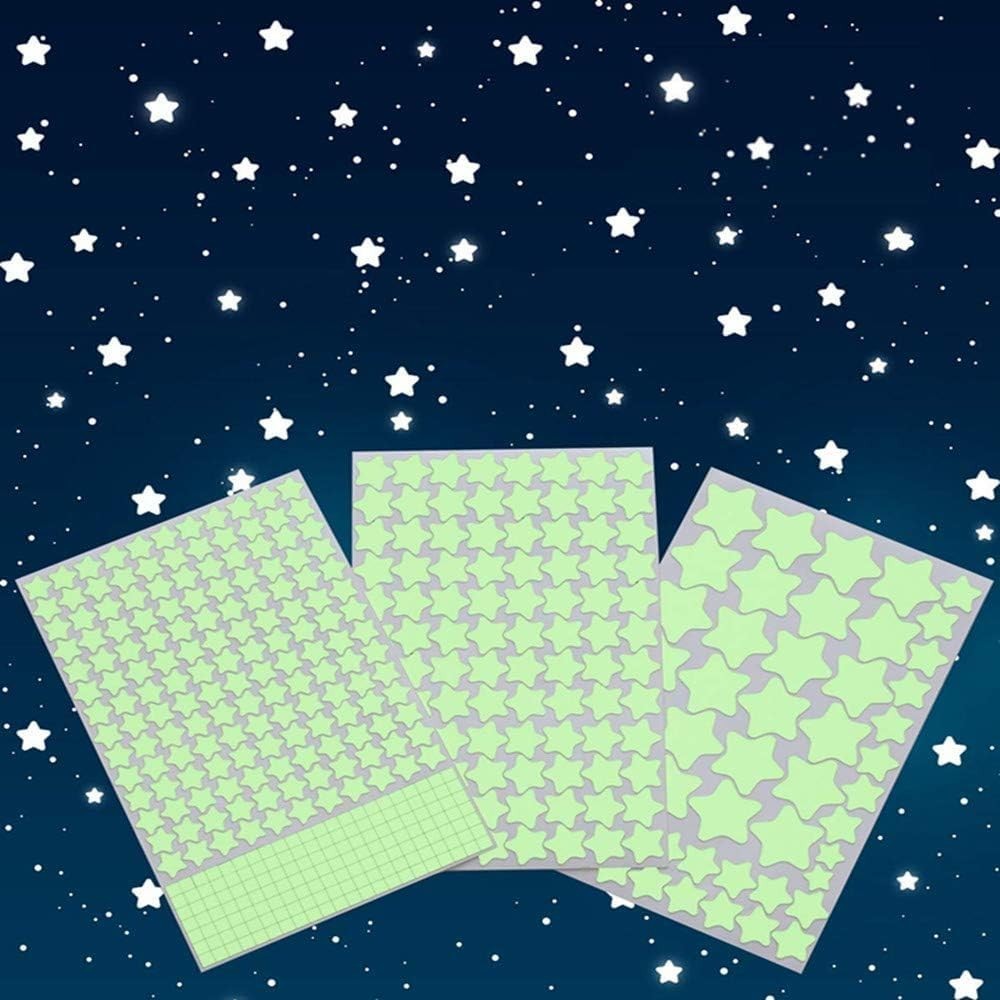 Enchanting Glow Stars Wall Decals – 452-Piece Kids Bedroom Set for Sweet Dreams