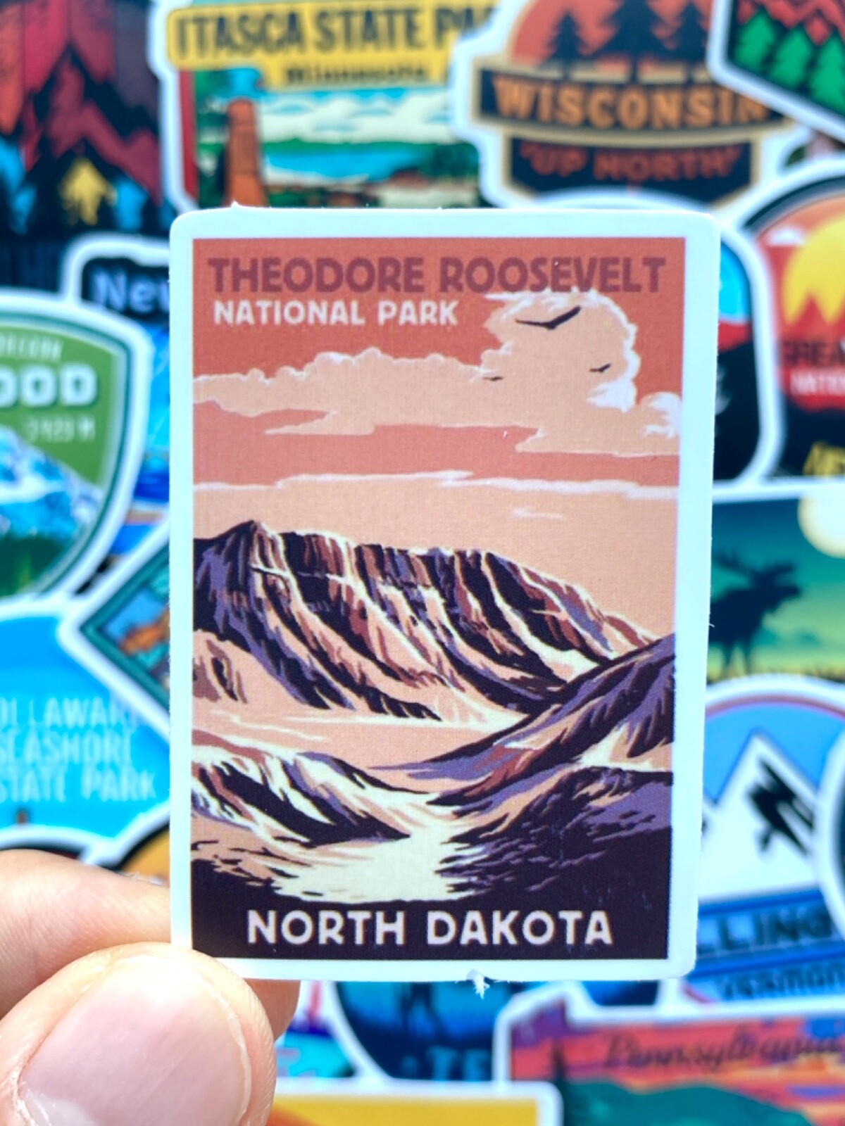 5-50 pcs State Stickers, USA Parks Travel Landmark Car Phone Laptop Vinyl Decals