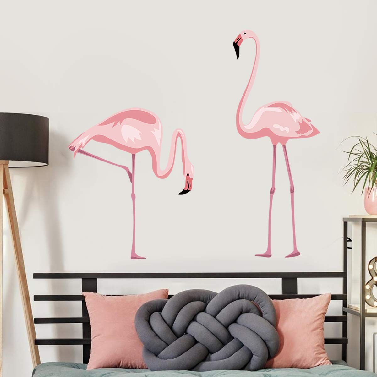 Pink Flamingo Wall Stickers Peel and Stick Wall Decals for Bedroom Living Roo…