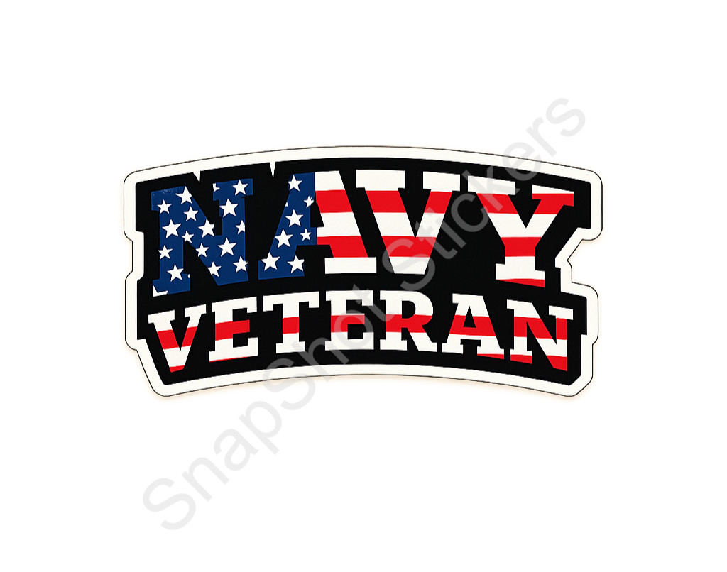 US Navy Veteran American Flag Military Sticker Naval Special Warfare Decal 07
