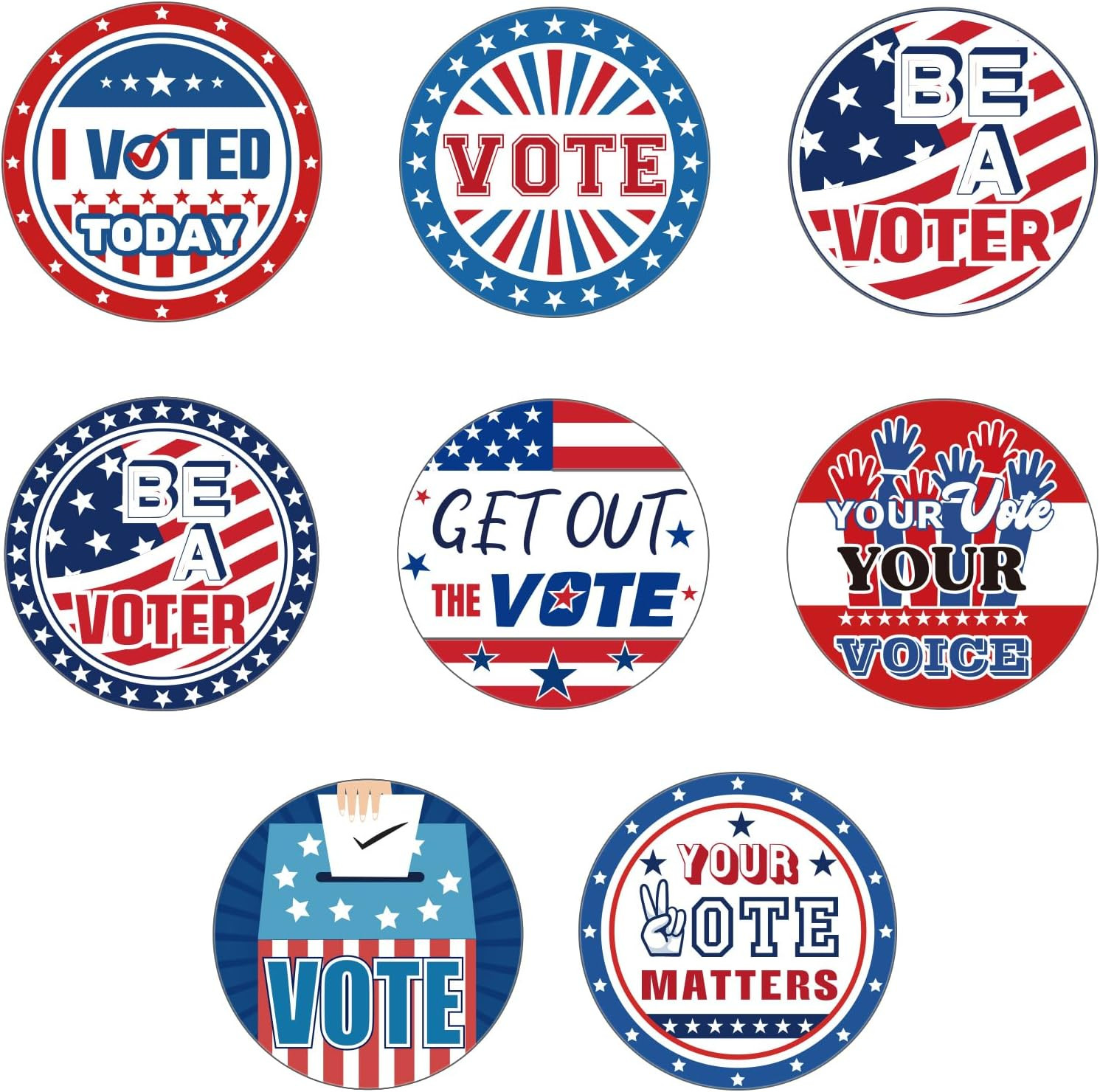 2 Rolls/ 1000 Pcs I Voted Stickers 2026 for Kids 1.5 Inch round Self Adhesive La