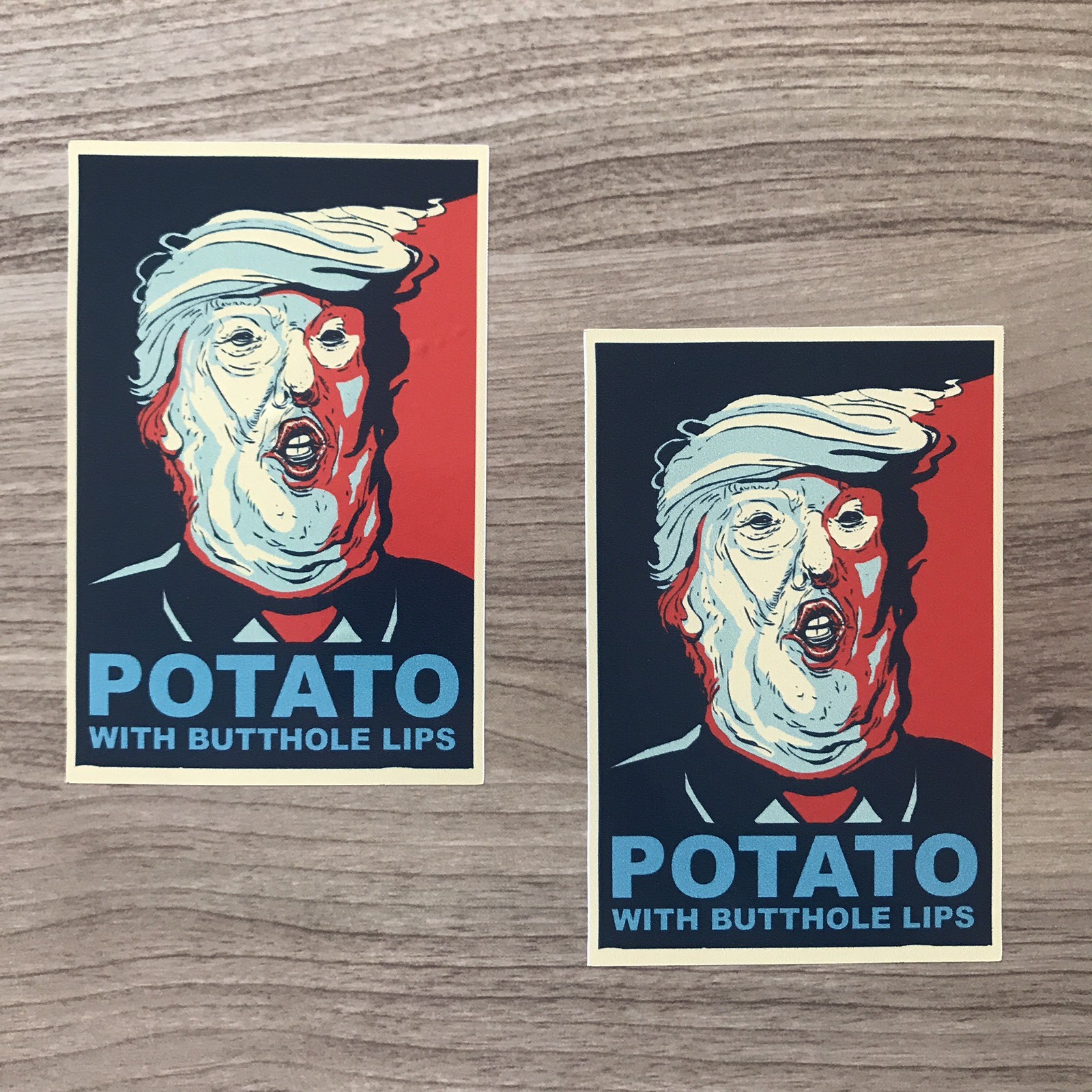 Donald Trump Potato With Butthole Lips 4" Tall Vinyl Sticker – BOGO