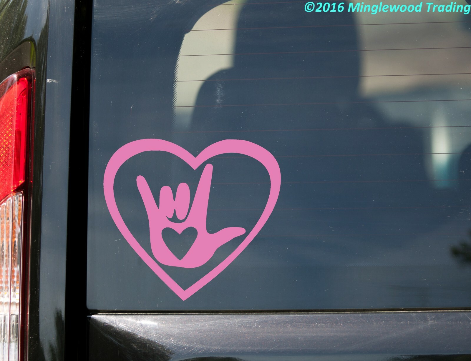 I LOVE YOU Vinyl Sticker – Sign Language Heart ASL – Die Cut Decal