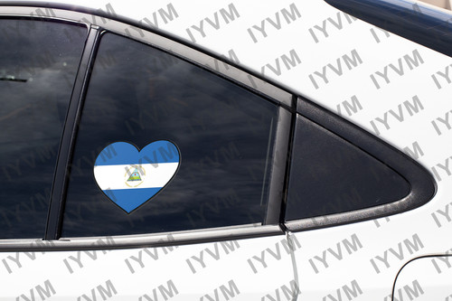 Nicaragua Flag Heart Sticker Decal