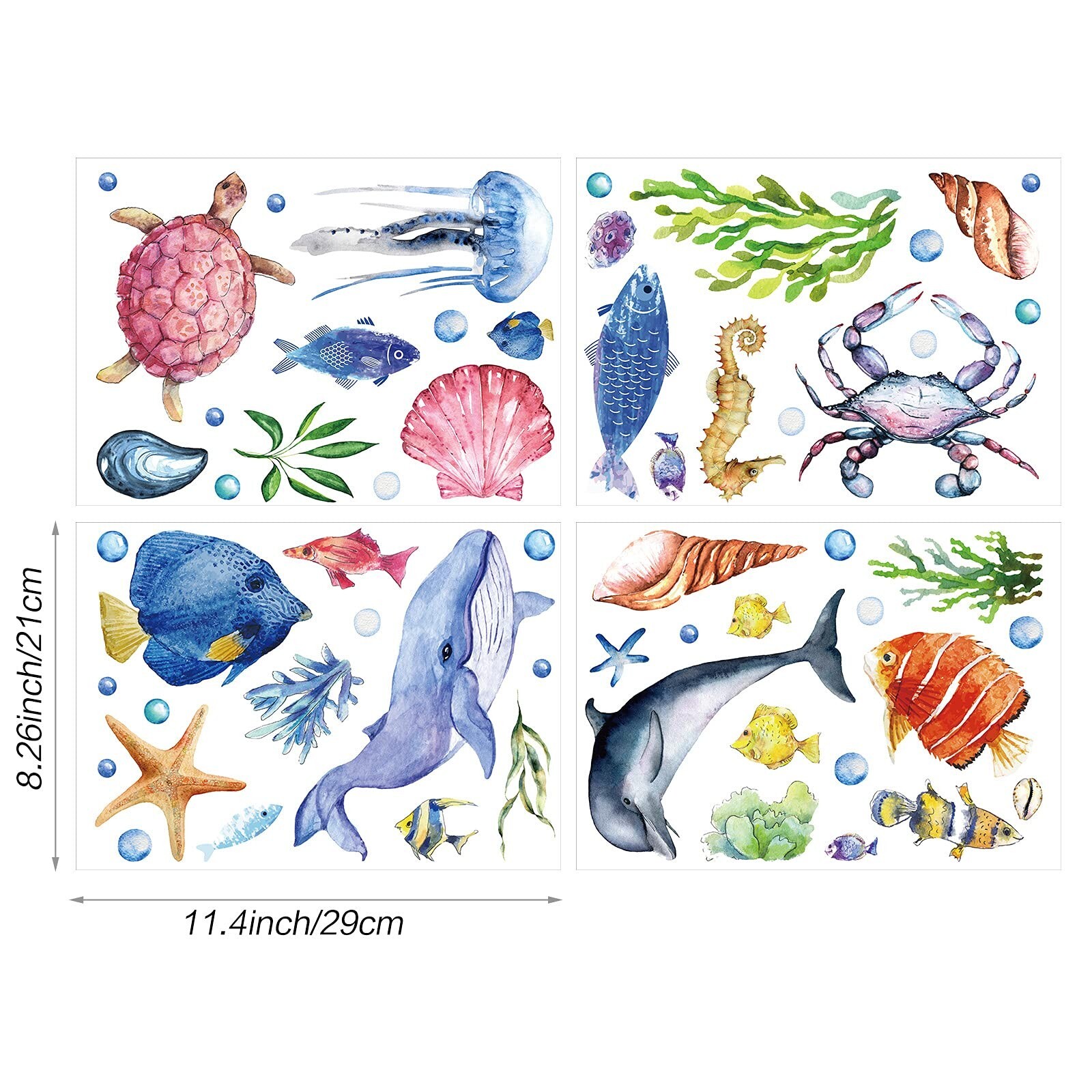 52 Pcs Ocean Fish Wall Decals Glow in The Dark Under The Sea Wall Decals Sea …