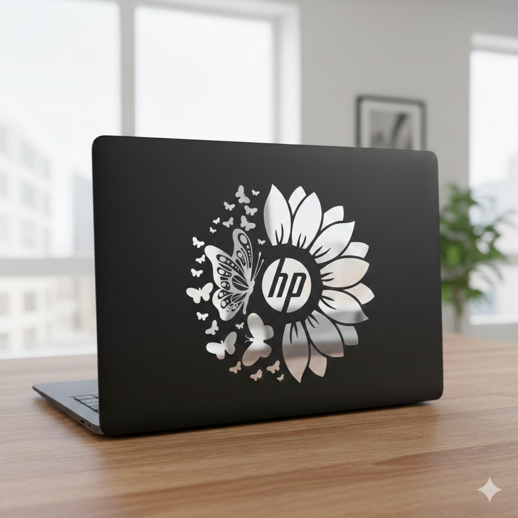 Sunflower Butterfly Decal 5×5" – Dreamer Nature Vinyl Sticker for Car or Laptop
