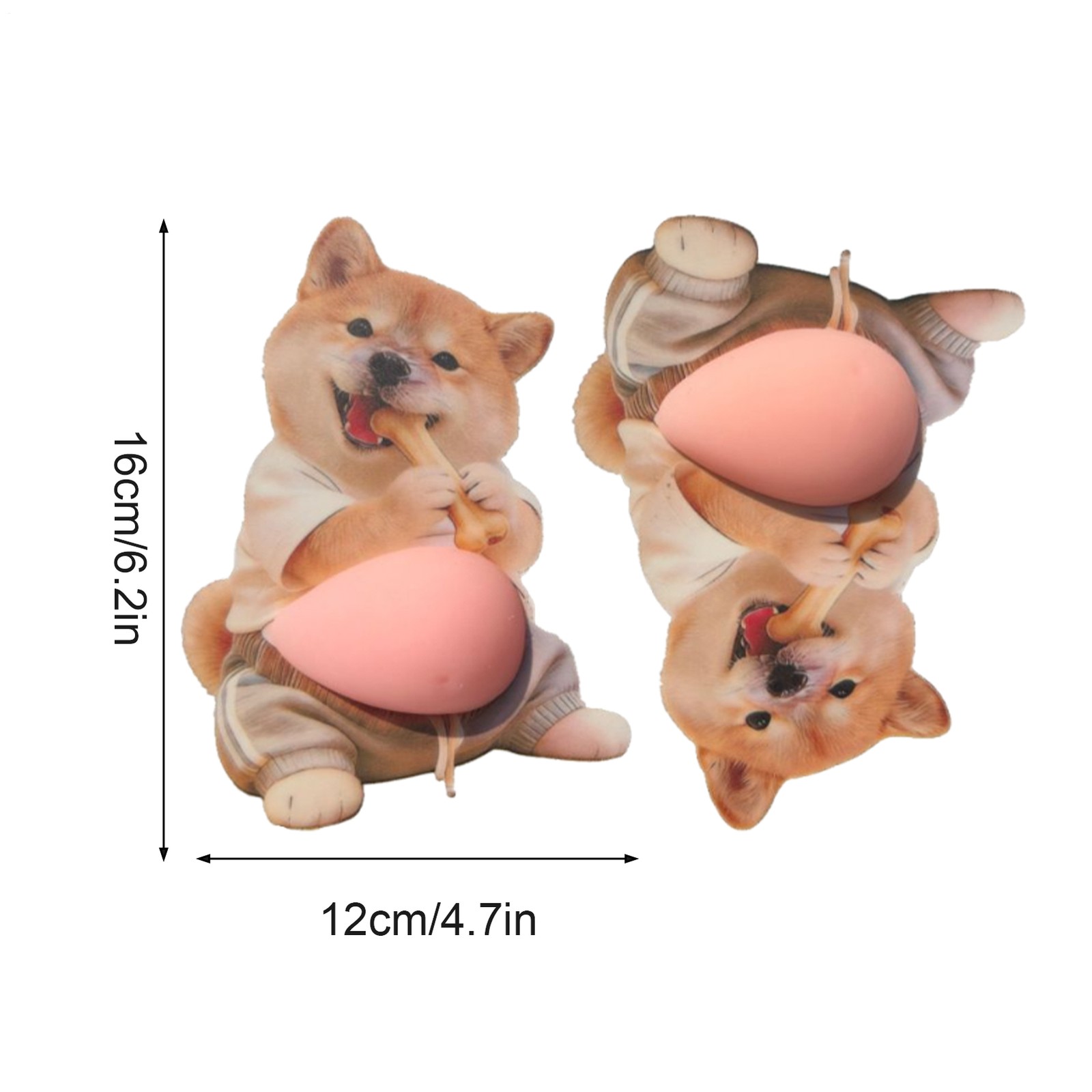 Cute 3D Belly Stickers 5 Pieces Cartoon Animal Dog Stickers For Phone, Bottle