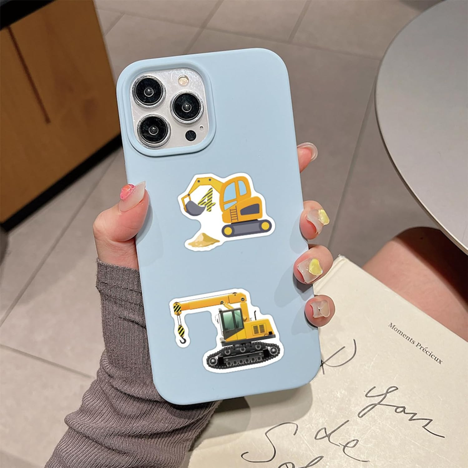 105 Pack Construction Stickers, Truck and Digger Decals for Party Favors
