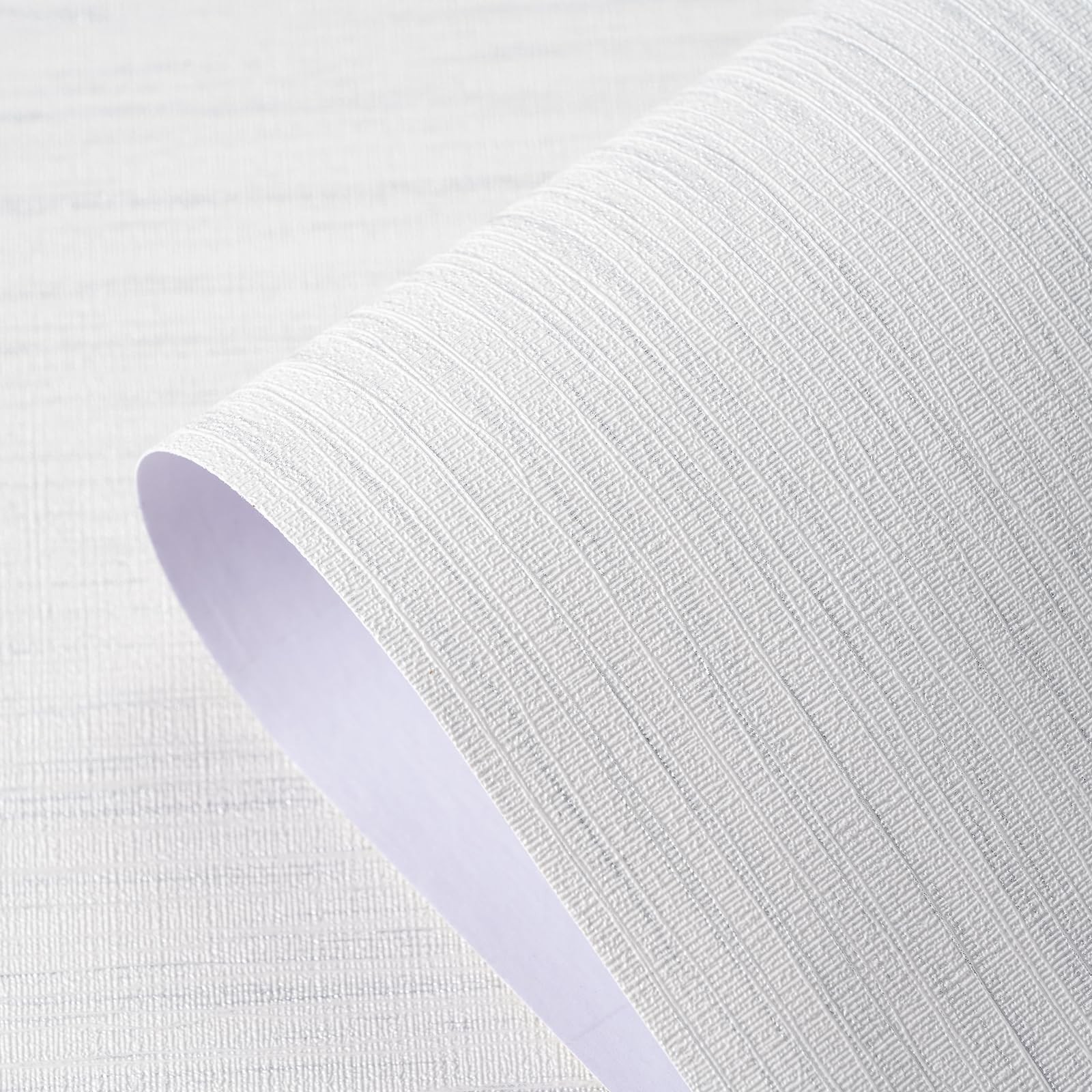 Grasscloth Textured Wallpaper White Gray Linen Thick 24" X 394" Fabric Contac…