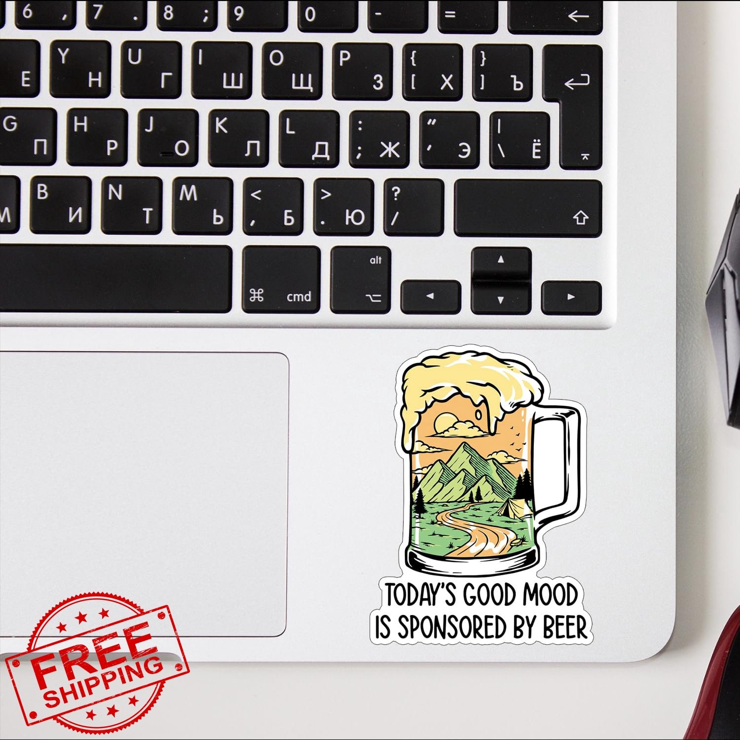 Beer Sponsored Mood 3×2.1" Funny Vinyl Decal Sticker 3PCS Laptop Bottle