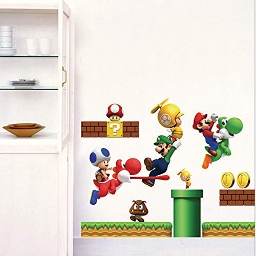 🍄 20 BIG Super Mario Bros Removable Wall Stickers Decal Game Room Decals 🍄