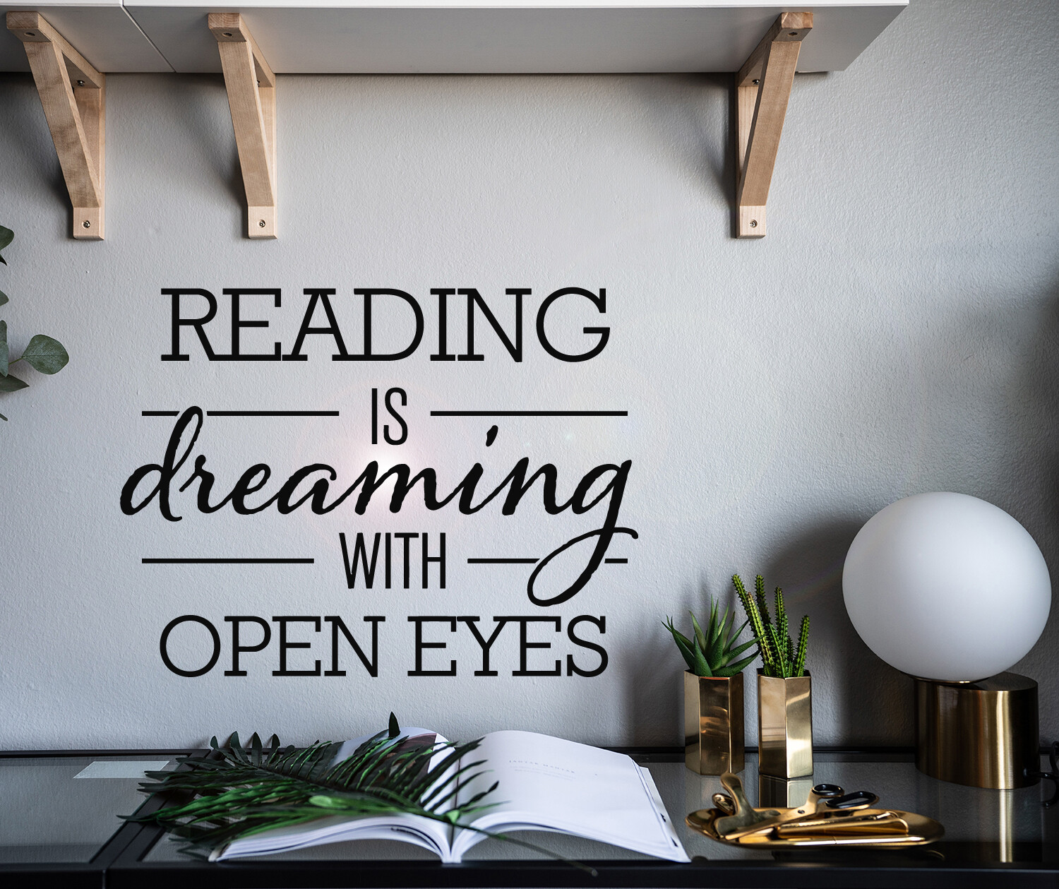 Vinyl Wall Decal Words Reading Dreaming Open Eyes Stickers 22.5 in x 17 in gz202