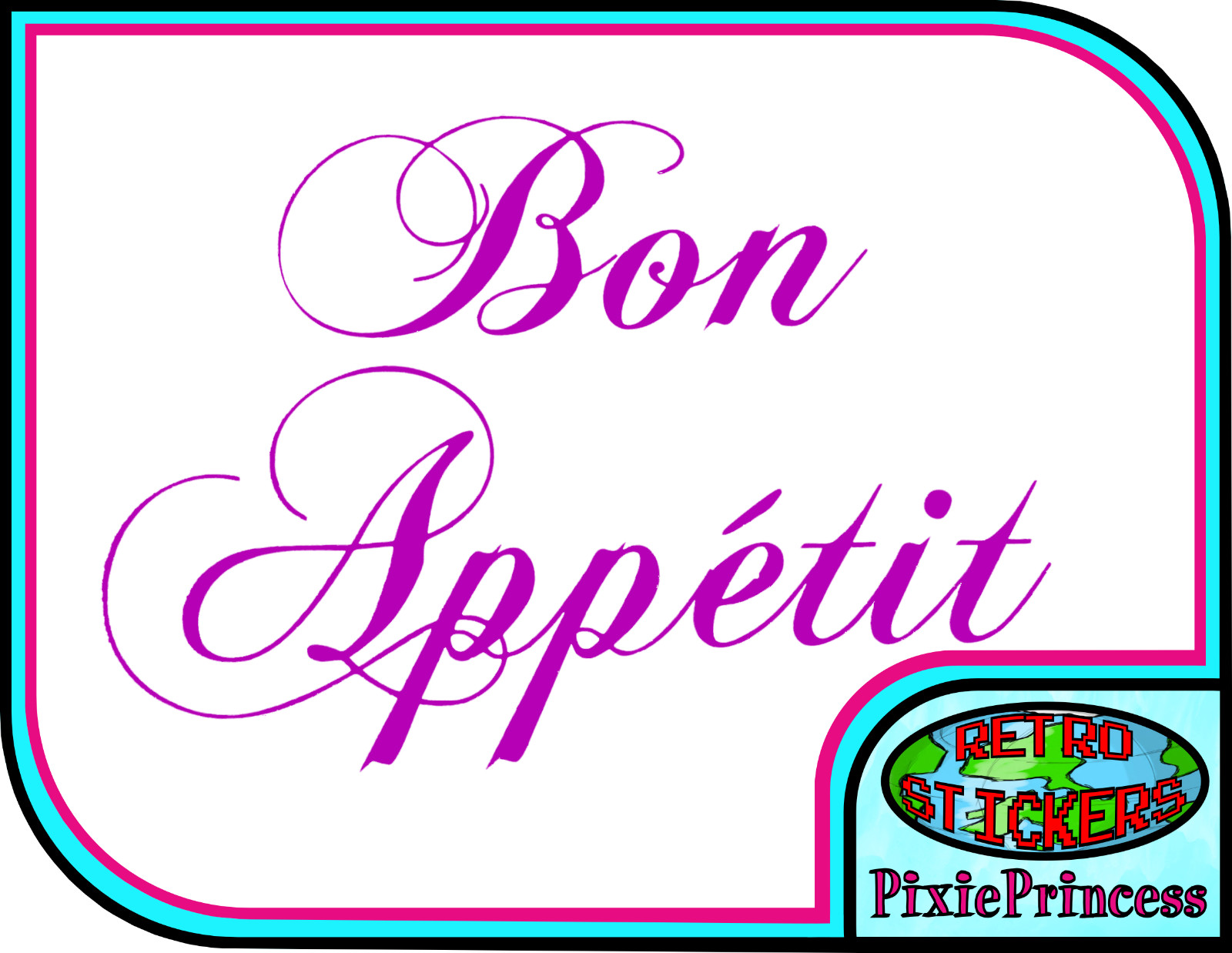 Bon Appetit A Vinyl Sticker Kitchen Dinning Room Food Wall Art Window Decal