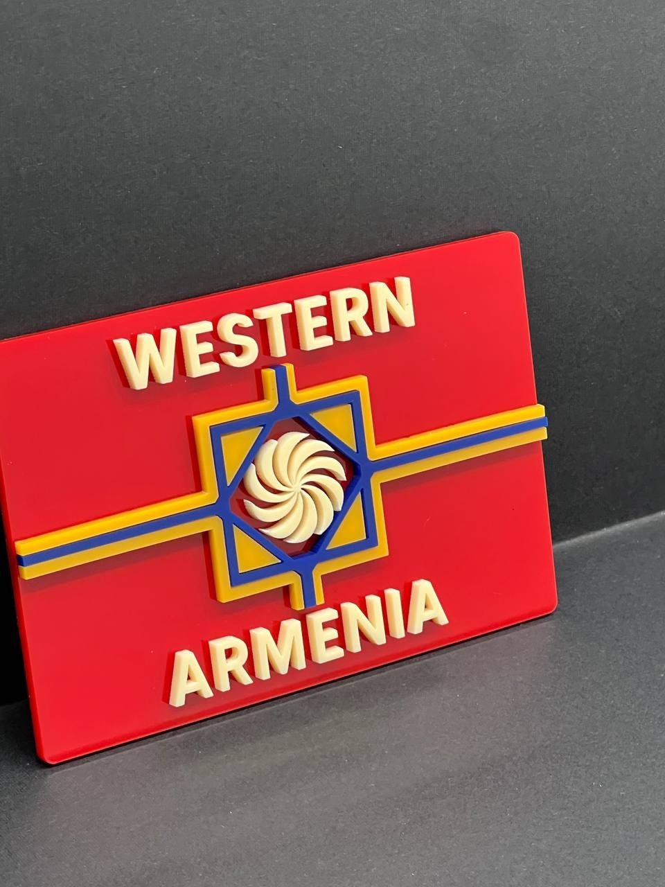 Custom LOGO company Emblem – Acrylic Car Badge w/ Your Text MULTICOLOR