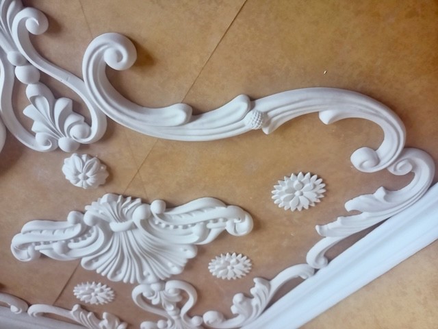 Stuckecke Stuckdecke Plaster of Paris Plaster Alabaster Gipsstuck Handgefertigt