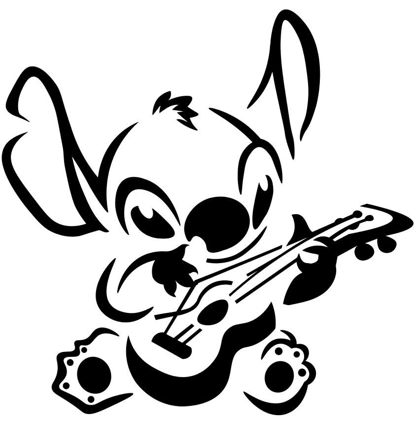 Vinyl Car Decal Lilo Ohana Family Stitch Ukelele Hawaii Love Sticker Aloha HI