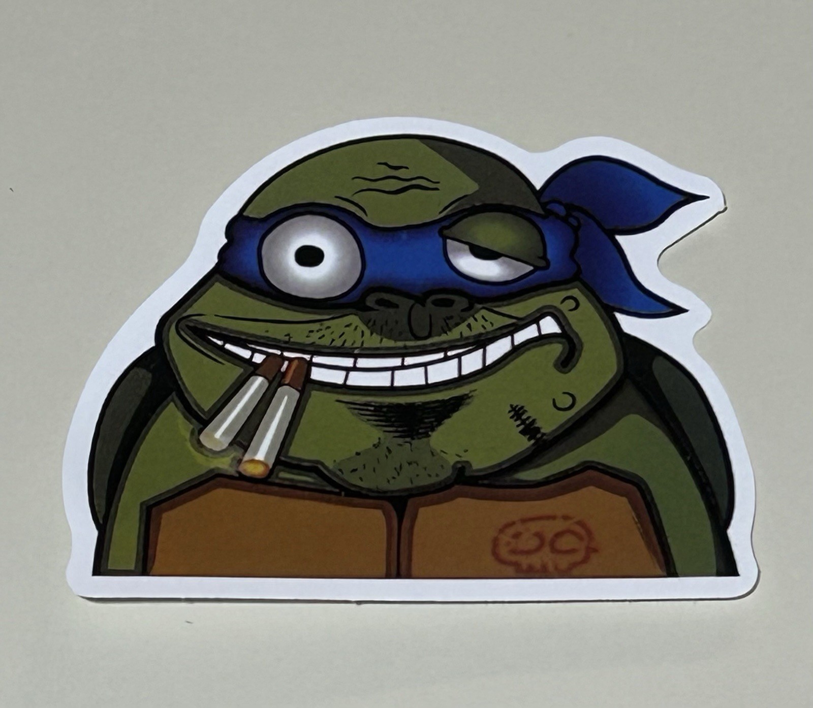 Leo Wasted Teenage Mutant Ninja Turtles TMNT Party Sticker Decal 2.75”x2.25”in