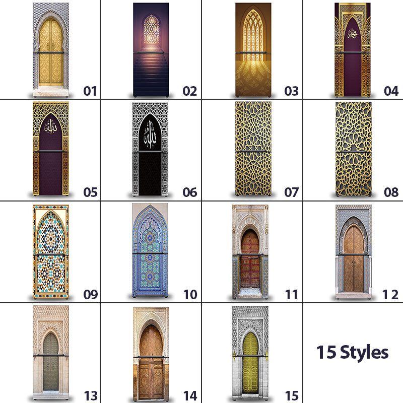 Muslim Refrige Stickers Self Adhesive Waterproof Wall Wardrobe Door Decor Mural