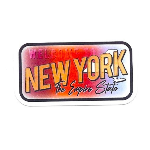 Welcome to New York Empire State Vinyl Sticker Decal State Map Souvenir Travel