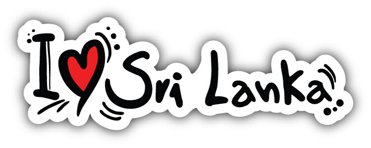 I Love Sri Lanka Slogan Car Bumper Sticker Decal