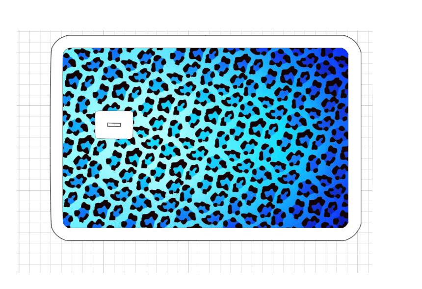 Leopard Print ATM Debit Credit Card Skin Sticker Blue Pink Brown Cat Bonus