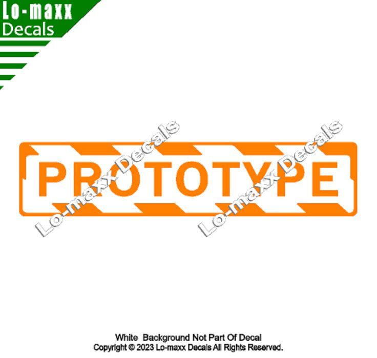 PROTOTYPE Aircraft With Hazard Stripes Aircraft Markings Die Cut Vinyl Decal