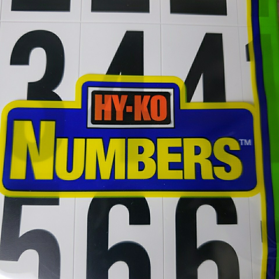 Hy-Ko Products MM-7N Self Adhesive Vinyl Numbers 2" High Black & White 39 Pieces