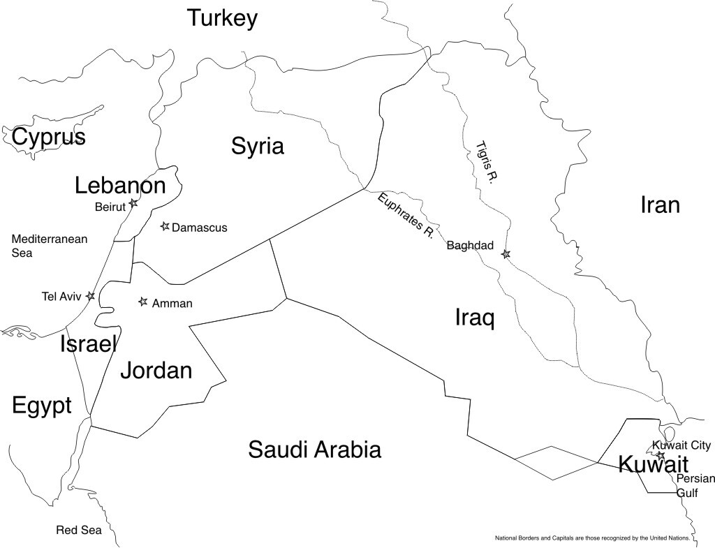 Iraq Map Military 1 Color Window Wall Vinyl Decal Sticker Printed