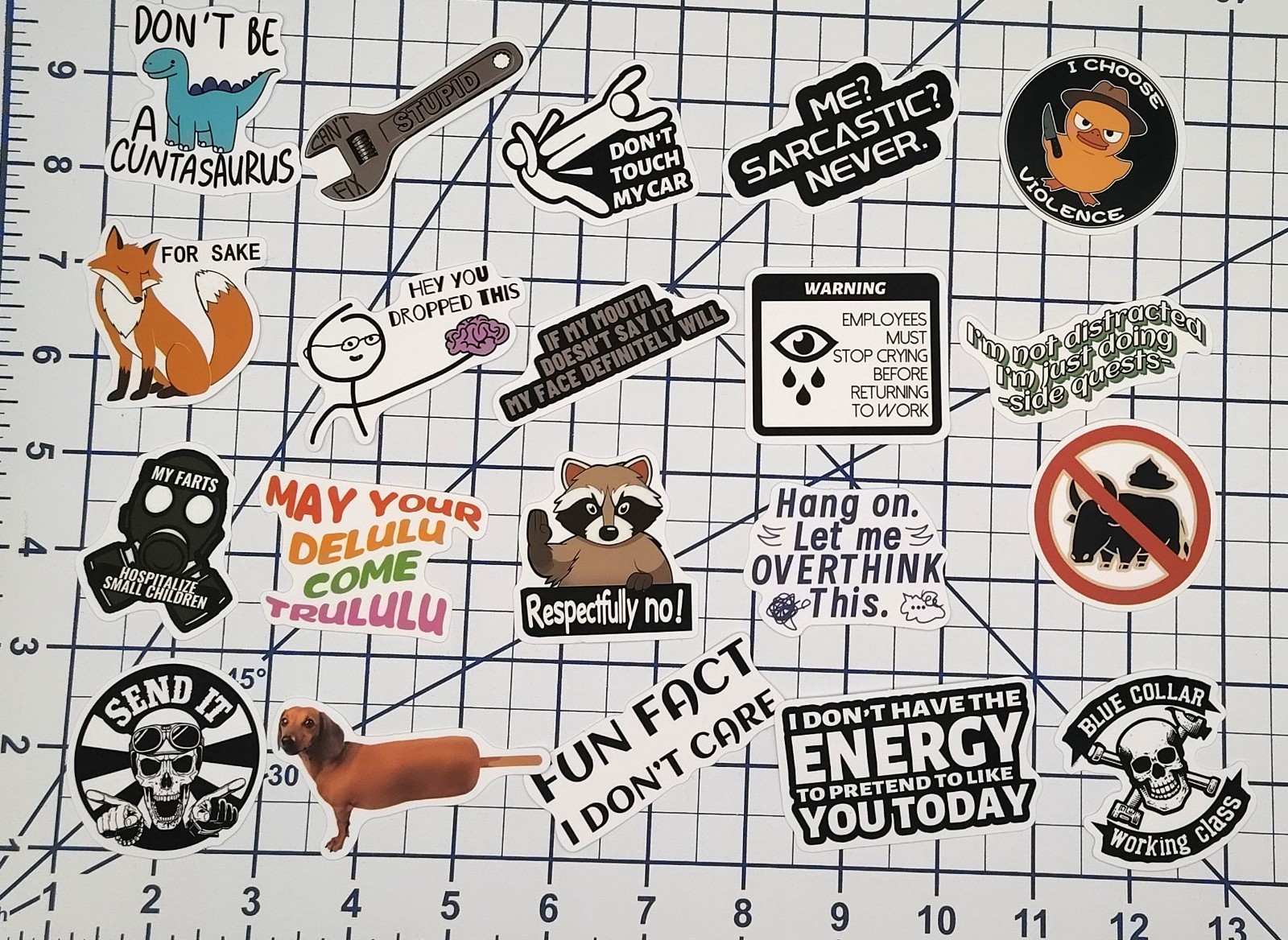 100 Pcs Sarcastic Office Work Humor Stickers Coworker Gift Vinyl Decal Lot