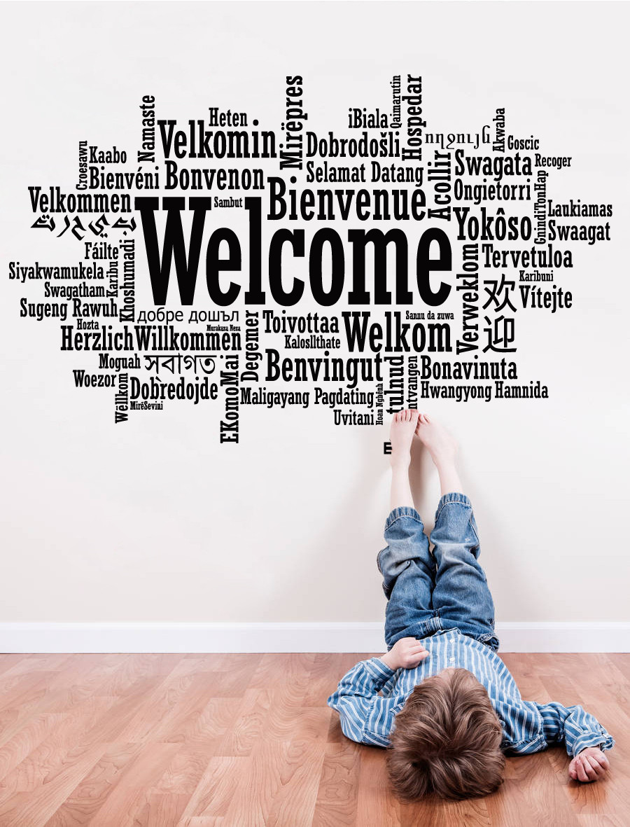 Welcome Language Sign, Welcome Wall Decal Sticker in Many Languages se142