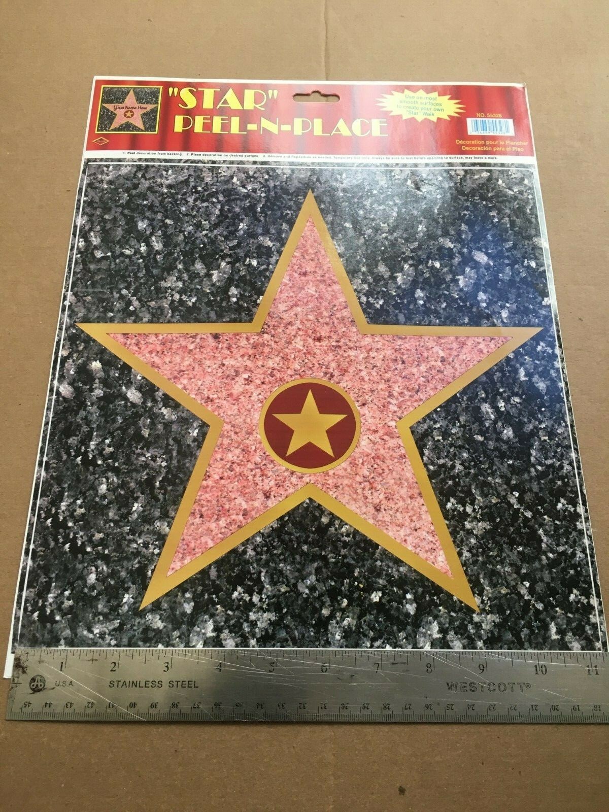 One HOLLYWOOD WALK OF FAME STAR wall sticker big decal YOU ADD YOUR NAME Free 5'